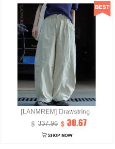 [LANMREM] Pleated Wool Shorts For Women High Waist Straight Office Lady Loose Clothing Korean Style 2025 Summer New 26D8692 RT220