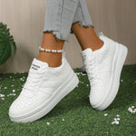 Women's Vulcanize Shoes Flat Classic Sports Lace Up Skateboard Board Shoe Walking White Running Sneakers zapatos de mujer RT220