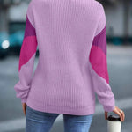 Knit Sweaters Women Jumpers Striped Print Round Neck Streetwear Pullover Top Casual Long Sleeve Warm Sweater Autumn Winter RT220