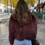 Solid Thicken Fur Coat For Women Long Sleeves Ladies Faux Fur Coats Winter Fashion Elegant Turn Down Collar Female Warm Overcoat RT220