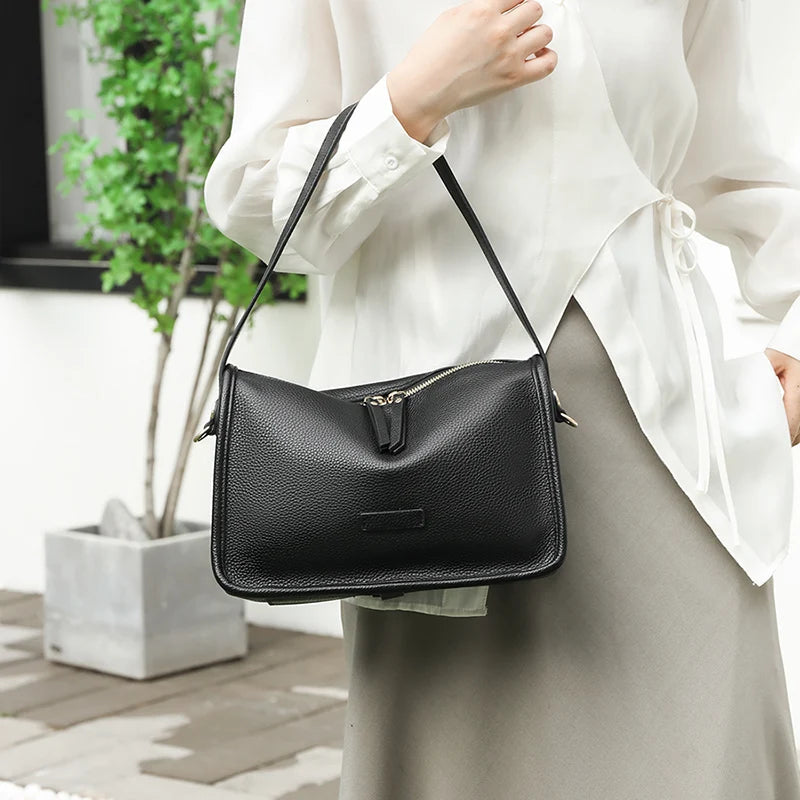 Soft Genuine Leather Messenger Bag Women Design Shoulder Crossbody Bag Purse Fashion Female High Quality Cow Leather Handbag New RT220