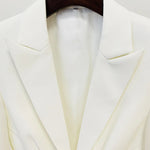 HIGH STREET Newest 2024 Designer Runway Suit Set Women's Lacing Belt Blazer Pleated Zip Pants Set 2pcs Set RT220