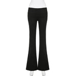 Casual Sexy Basic Solid Flare Pants Y2K Slim Low-Waisted Boot Cut Pants Women 2024 Autumn Spring Fashion Streetwear Lady RT220