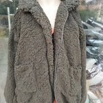 Autumn Winter Faux Fur Coat Women 2025 Khaki Casual Warm Soft Zipper Fur Jacket Plush Overcoat Pocket Teddy Coat Female Jacket RT220