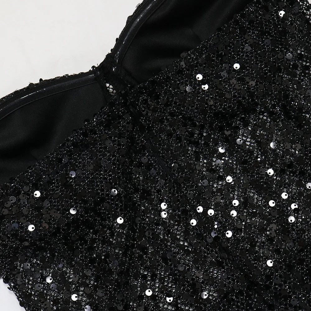 Long Dresses With Sleeves Strapless Sequin Womens Dresses See-through Elegant Party Evening Dress Birthday Prom Maxi Dress XSY22 RT220