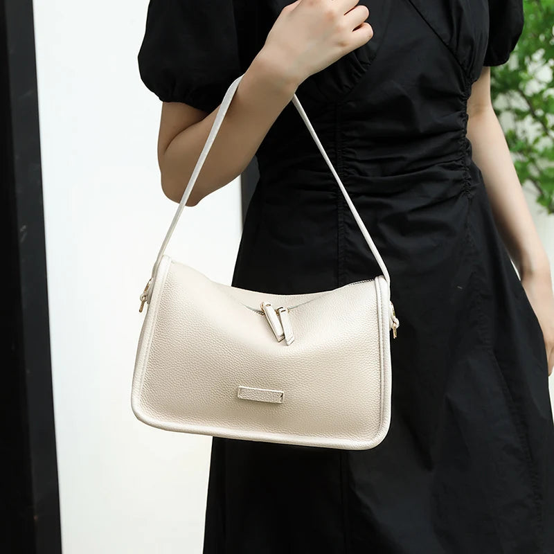 Soft Genuine Leather Messenger Bag Women Design Shoulder Crossbody Bag Purse Fashion Female High Quality Cow Leather Handbag New RT220