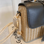 MOODS Straw Beach Bag For Women 2023 Summer New Luxury Designer Handbags Hit Color Tassels Shoulder Crossbody Box Bag Sac A Main RT220