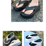 7CM Women's High Heeled Slippers Fashion Street Slides Outdoor Flip Flops Light EVA Comfortable Heightening Shoes RT220