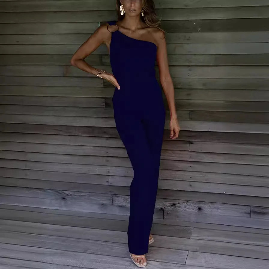 2024 Summer Europe and The United States Sexy Women's Solid Color Nightclub Jumpsuit Casual Pants RT220