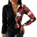 Office Lady Shirt Leopard Single Breasted Spring Autumn Temperament Lapel Blouse for Daily Wear RT220