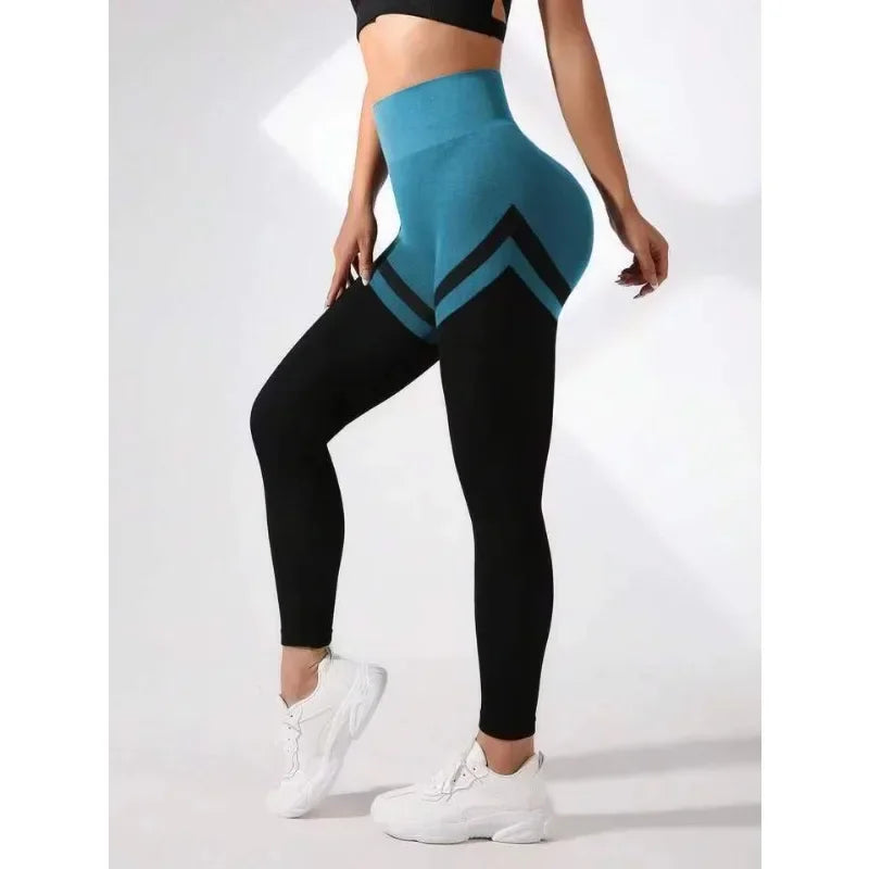 Seamless Stripes Leggings High Waist Butt Lift Leggings Women High Elastic Fitness Fashion Sports Pants Gym Cycling Yoga Tights RT220