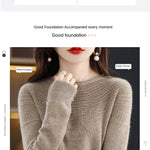 100% Merino Wool Knitted Sweater Autumn/Winter 2024 New Women's Round Neck Hollow Top 11 Color Pullover Versatile Coat NJR1107 RT220
