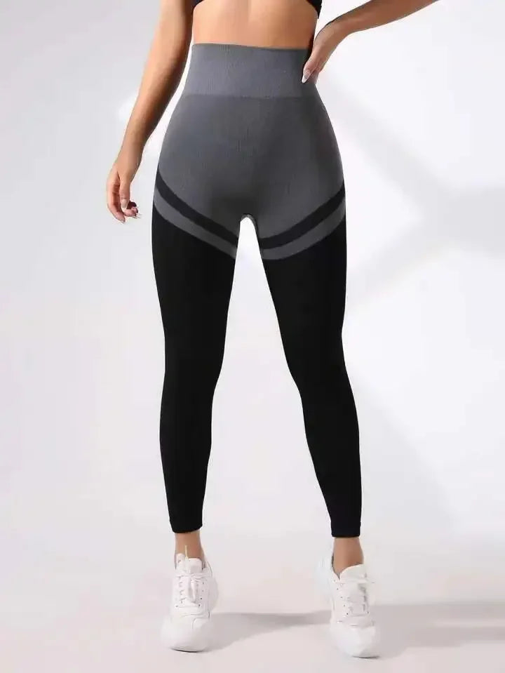 Seamless Stripes Leggings High Waist Butt Lift Leggings Women High Elastic Fitness Fashion Sports Pants Gym Cycling Yoga Tights RT220