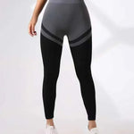 Seamless Stripes Leggings High Waist Butt Lift Leggings Women High Elastic Fitness Fashion Sports Pants Gym Cycling Yoga Tights RT220