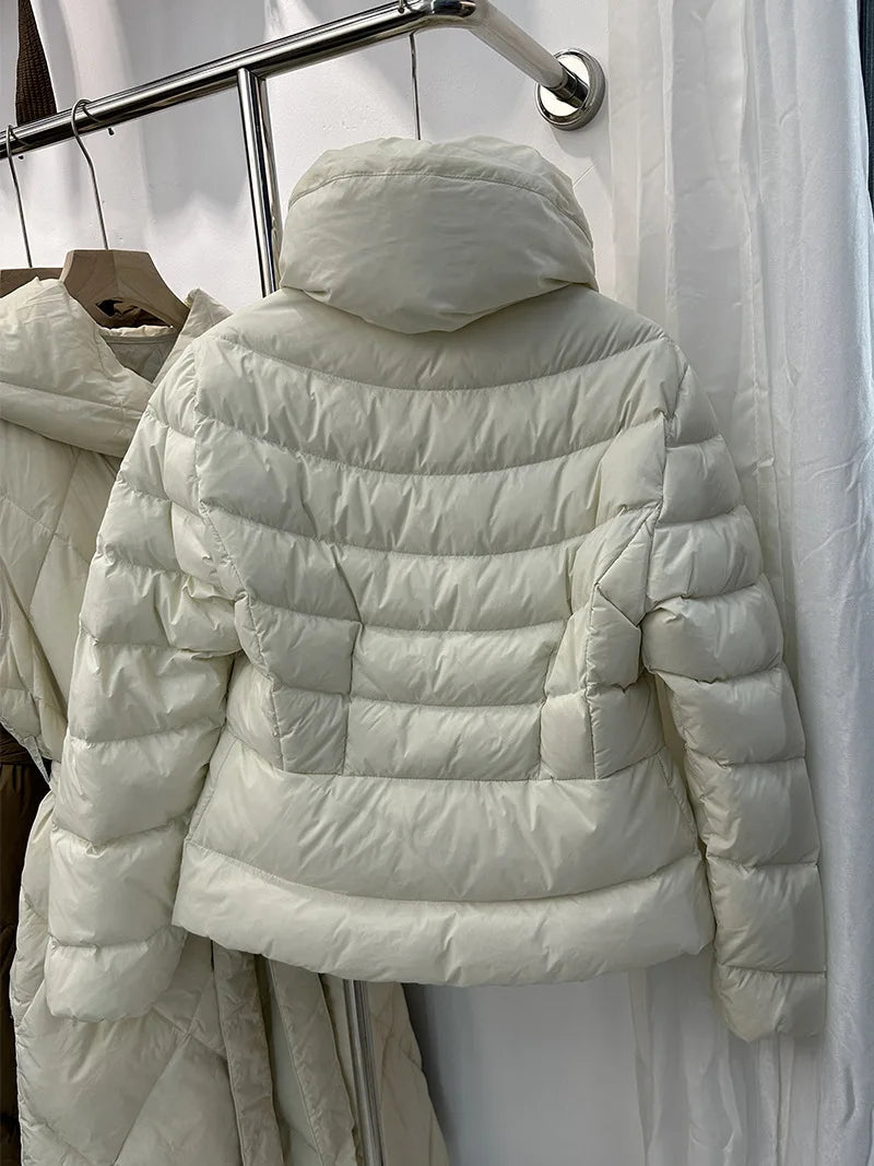 Winter New Down Coats Puffer Jacket Women Simple Casual Elegant Outerwears Stand-up Collar Thick Slim Warm Short Down Jackets RT220