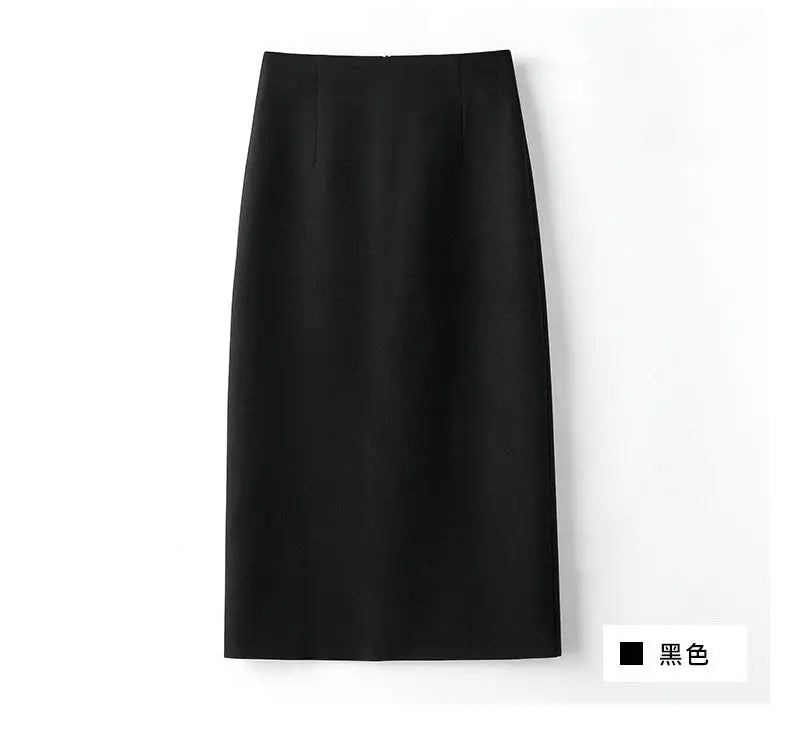 Office Lady Fashion Slim Solid Skirt Koreon Clothing Spring Summer Streetwear New High Waist Elegant Straight Midi Casual Skirts RT220