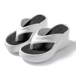 7CM Women's High Heeled Slippers Fashion Street Slides Outdoor Flip Flops Light EVA Comfortable Heightening Shoes RT220