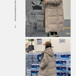 ITOOLIN Women oversize Loose Coat Zipper Pockets Down Coat Turtleneck Thicken Long Coat Casual Parkas Women 2023 Autumn Winter RT220