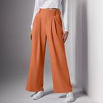 2024 New Pantalones De Mujer Women's Wide Leg Pants Elastic High Waisted Knit Casual Palazzo Pants Trousers With Pockets RT220