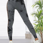 Women Seamless Tie Dye Hollow out Sports Pant Yoga Gym High Waist Workout Leggings Stretchy Women's Activewear RT220