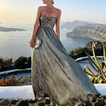 Sleeveless Chest Wrapping Dress Summer Women Sexy Hollow Out Solid Strapless Ladies Maxi Party Dress Fashion Streetwear Vestidos RT220