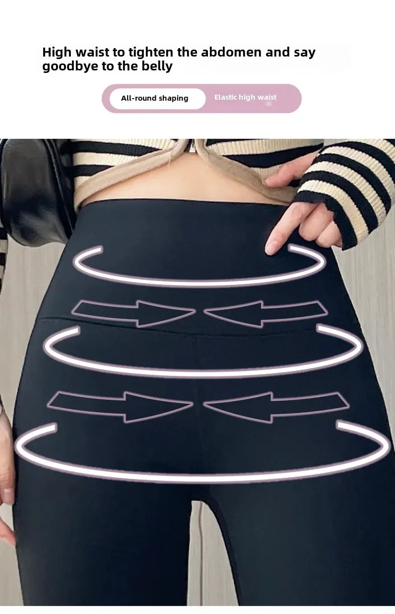 Thickened Black Gold 600g Micro Flared Shark Suit Women's Outerwear High-Waisted Slimming Bell-Bottom Pants High Elasticity RT220