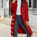 Winter New Hooded Mid Length Slim Fit Warm Long Sleeve Solid Color Jacket For Women,3 Colors RT220