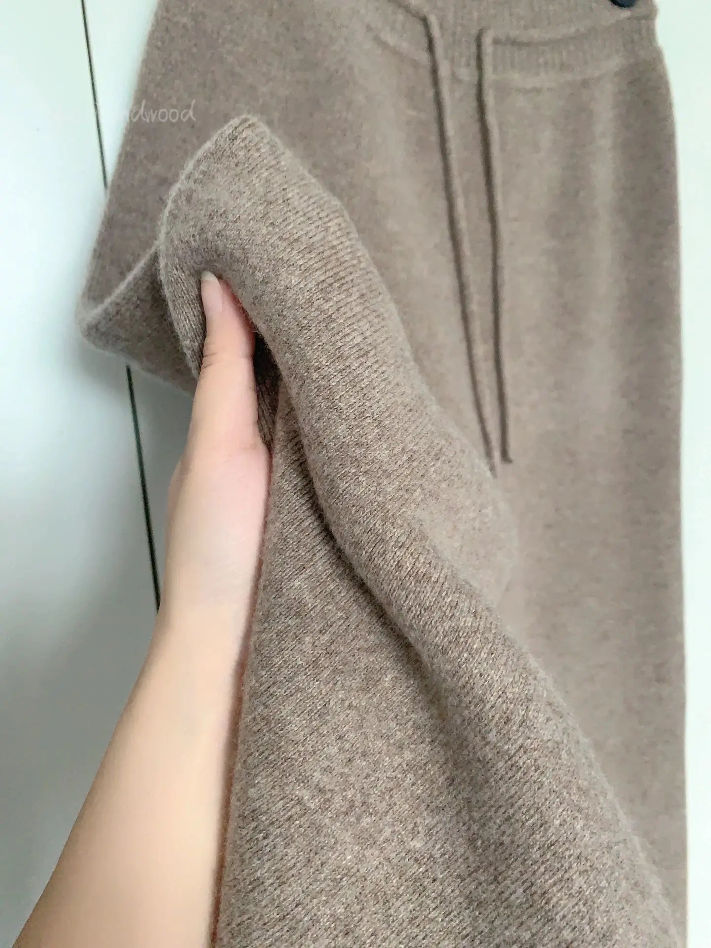 Autumn and Winter New High-waisted Loose Wool Knitted Wide-leg Trousers for Women To Wear Straight Leg Wide-leg Moped Trousers RT220