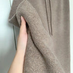 Autumn and Winter New High-waisted Loose Wool Knitted Wide-leg Trousers for Women To Wear Straight Leg Wide-leg Moped Trousers RT220