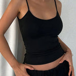 Women's Backless Cami Crop Top Summer Solid Color Casual Sleeveless Streetwear Y2K Top RT220