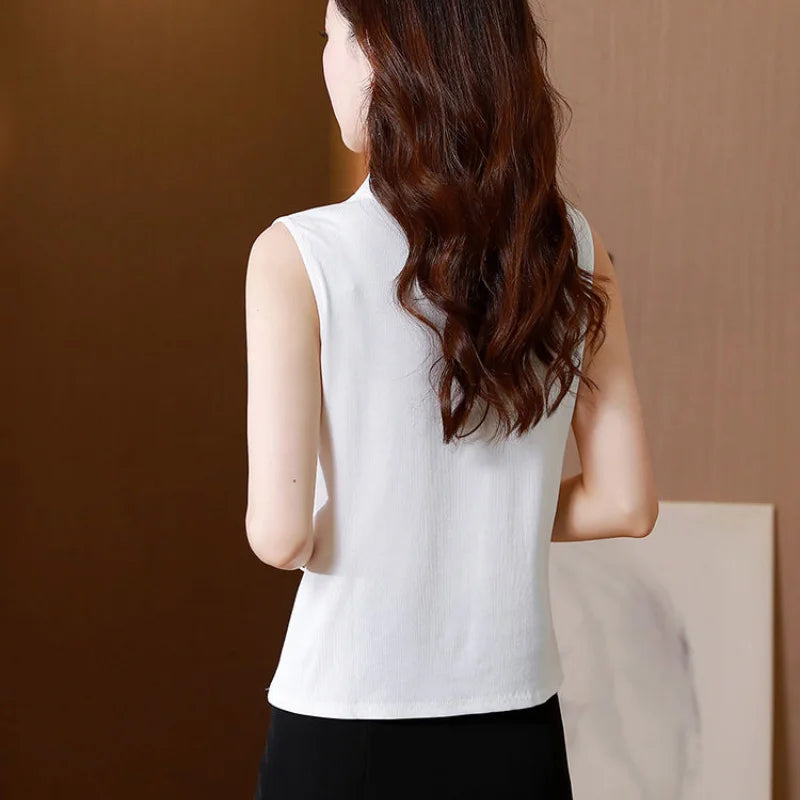 Women Spring New Fashion Sweet Pullovers Base Layers Candy Color Diamonds Hollow Out Knit Vest Slim Versatile Sleeveless Tops RT220