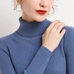 Women Fall Turtleneck Sweater Knitted Soft Pullovers Cashmere Jumpers Basic Soft Sweaters For Women 2025 Autumn Winter RT220