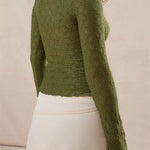 CHRONSTYLE Vintage Women Spring Fall Slim Fit Lace T-shirts Crop Tops Long Sleeve Low Cut Tie Up Tees Shirts Party Clubwear 2023 RT220