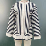Elegant Striped Shirts Women Vintage Irregular White Blouses Ladies Fashion Long Sleeve Chic Buttons Loose Design Tops New Blusa RT220