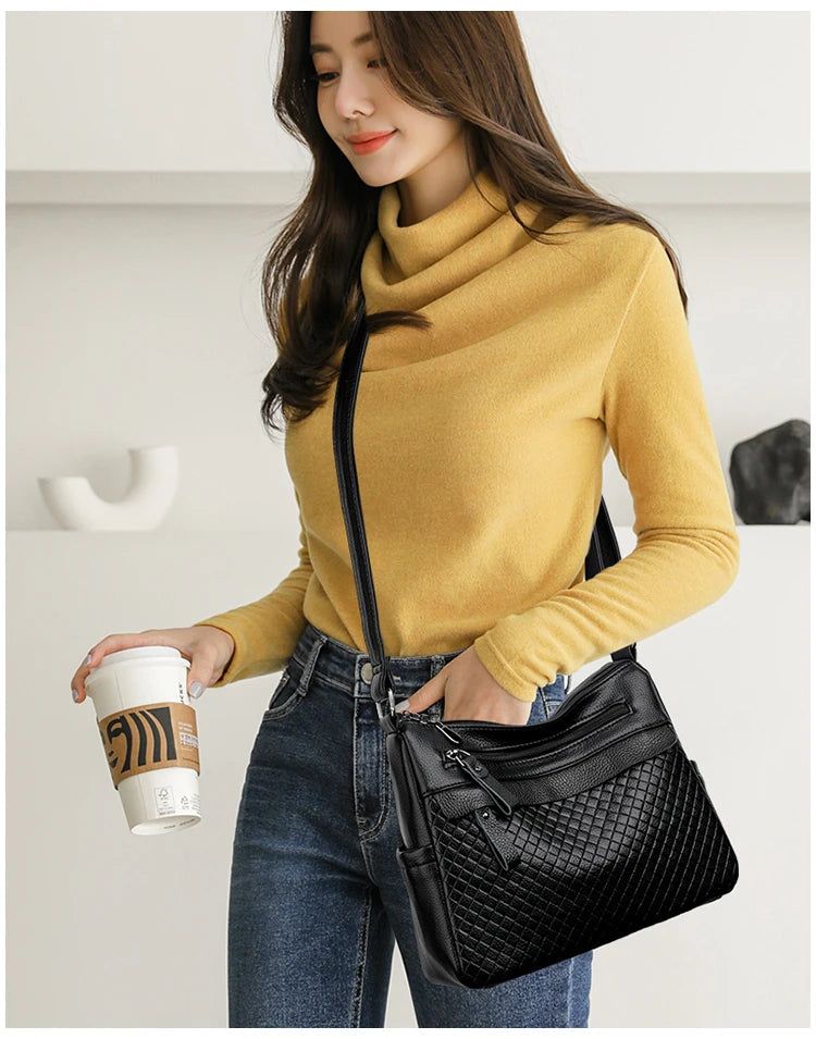 Fashion Women's Brand Trendy Shoulder Bag Leather Crossbody Bag High Quality Women Tote Bags 2024 Large Capacity Female Handbags RT220