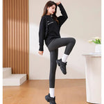 Women Leggings Winter Velvet Thickened Cotton Stretchy Legging High Waist Solid Casual Fleece Warm Tights Pants RT220