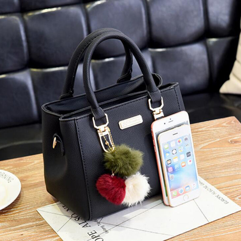 Yogodlns Women Beading Pendant Handbag Ladies Embossed Shoulder Bag Ladies Messenger Bag Hairball Bags High Quality Bag RT220