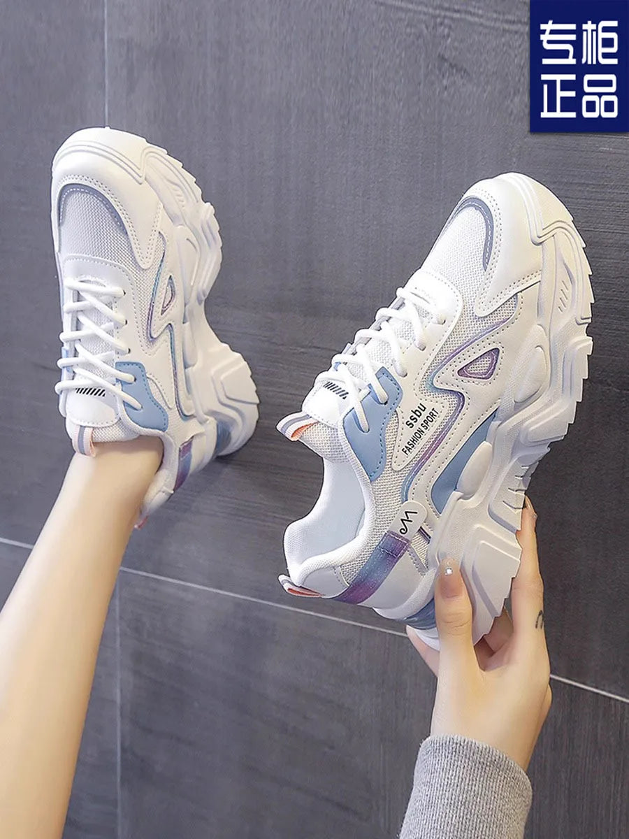 2025 Sneakers Women Platform Flat Shoes Woman Shoes Green Casual Trainers Ladies Chunky Sneakers Women Shoes RT220