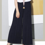 Wide leg pants pleated chiffon high waisted loose skirt pants with large hem and drape feeling, large size random linen spring/s RT220