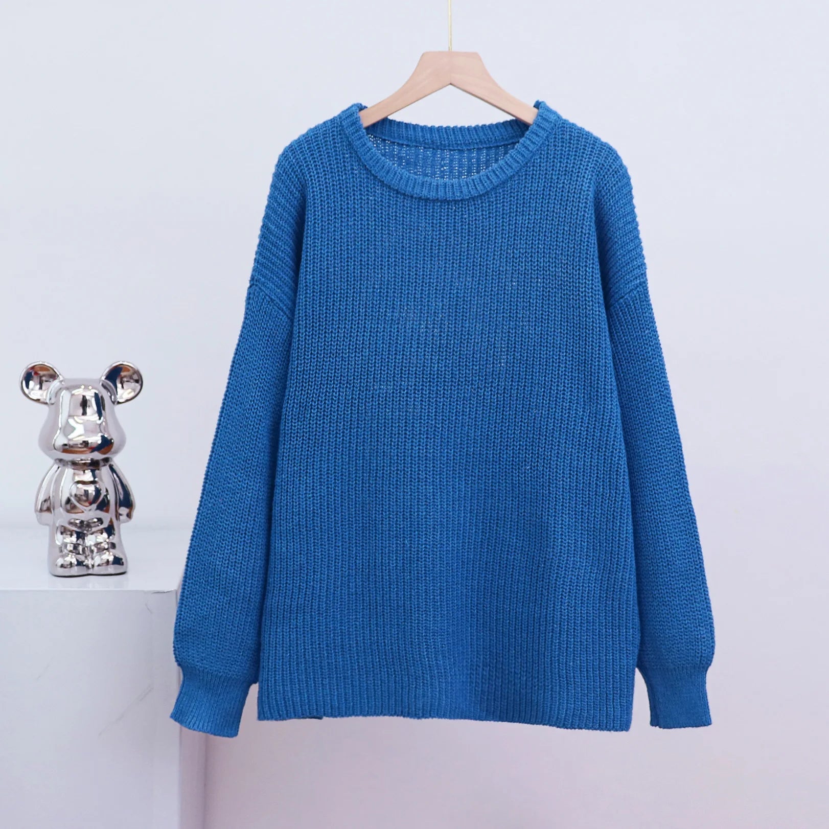 Casual O-neck Long Sleeve Sweater Blouse Office Lady Autumn Winter Fashion Elegant Solid Knitted Sweater For Women 2023 Female RT220