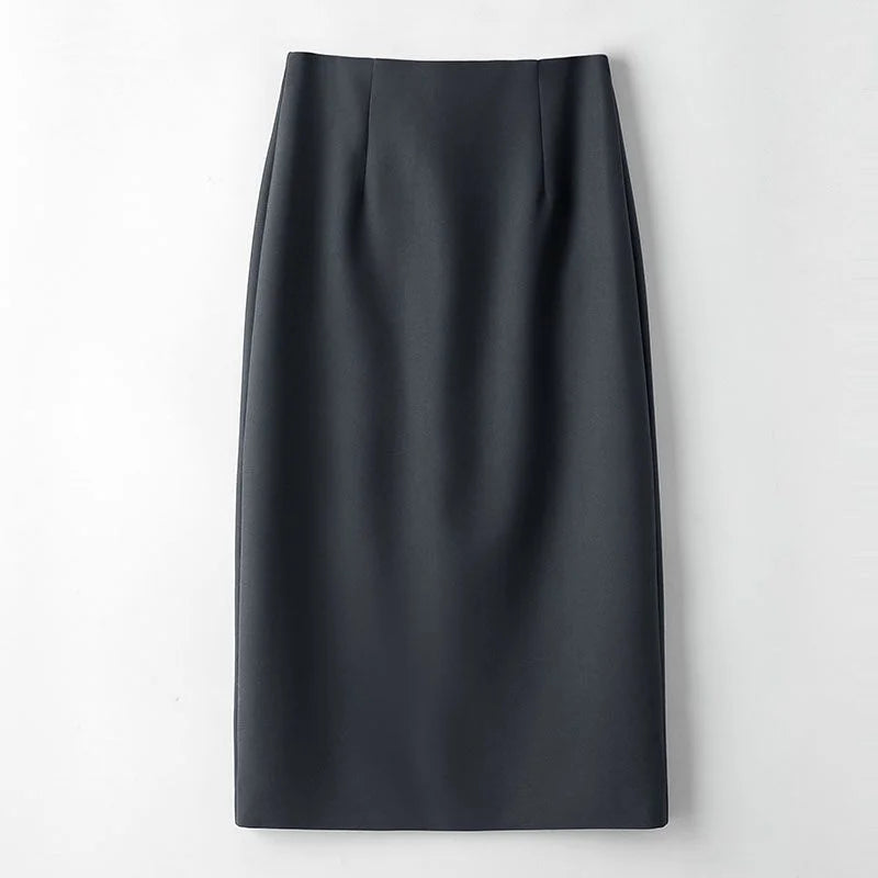 Office Lady Fashion Slim Solid Skirt Koreon Clothing Spring Summer Streetwear New High Waist Elegant Straight Midi Casual Skirts RT220