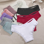 Women Cotton Panties 3PC Sexy Lace Brazilian Panties Cotton Low Rise Underwear for Female Bow Hollow Out Soft Intimates Lingerie RT220