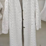 Women Fur Cardigan Thickened Long 2024Autumn Winter V-neck Jacket Female Loose Simple Leisure With Buttons Casual Faux Fur Coat RT220