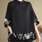 Oversized Summer Pullover T-Shirt Tops Women Print Patchwork Fashion Casual Loose Pleated Ladies Blouses Short Sleeve Woman Tops RT220