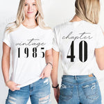 Tshirts for Women Classic 40th Milestone Best Friend Classic T-shirts for Women Vintage 40th Birthday Year RT220