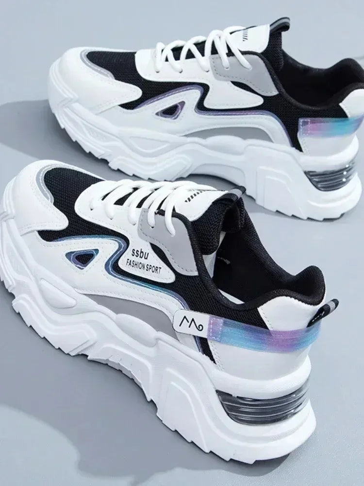 2025 Sneakers Women Platform Flat Shoes Woman Shoes Green Casual Trainers Ladies Chunky Sneakers Women Shoes RT220