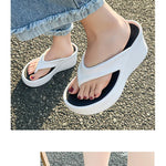 7CM Women's High Heeled Slippers Fashion Street Slides Outdoor Flip Flops Light EVA Comfortable Heightening Shoes RT220