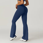 Sexy Flared Leggings Women's Running Pants Scrunch Butt Trousers Cross Waist Sports Tights Woman Skin-Friendly Workout Leggin RT220