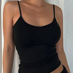 Women's Backless Cami Crop Top Summer Solid Color Casual Sleeveless Streetwear Y2K Top RT220