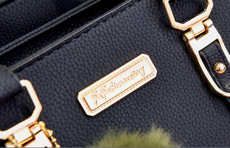 Yogodlns Women Beading Pendant Handbag Ladies Embossed Shoulder Bag Ladies Messenger Bag Hairball Bags High Quality Bag RT220